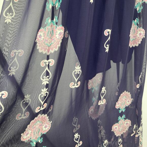 Agaci Boho Strappy Navy Maxi Dress Vacation Beach Women’s Medium - Picture 8 of 14